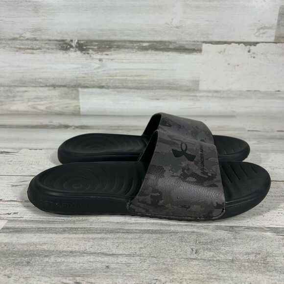Under Armour Men's Ansa Graphic Slippers Slides‎ Logo Black Size 8 US - Picture 1 of 7